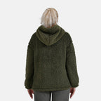 La Marey Plush Hoodie with Buttons (Size S) - Green