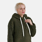 La Marey Plush Hoodie with Buttons (Size S) - Green