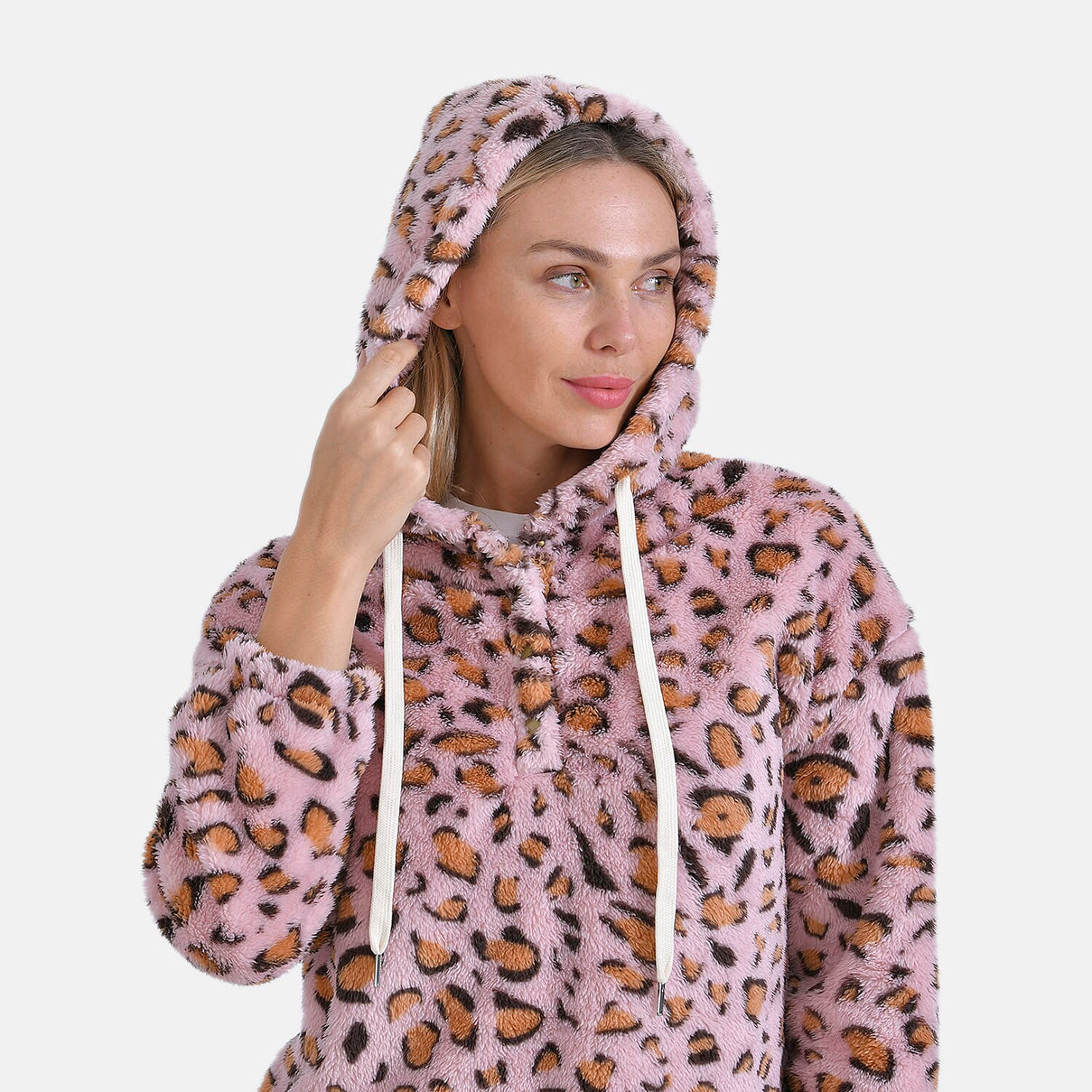 La Marey Plush Leopard Print Hoodie - L 7854466 6