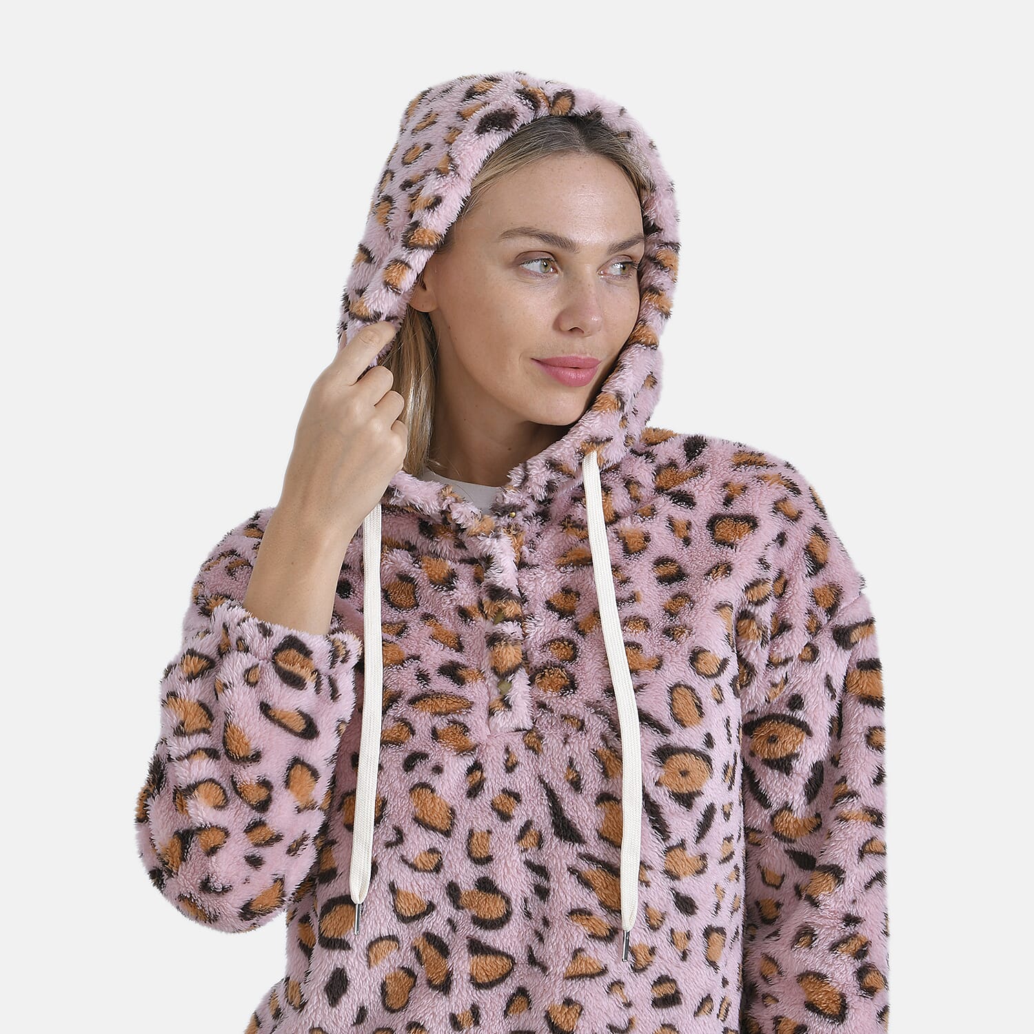 La Marey Plush Leopard Print Hoodie - L 7854466 6