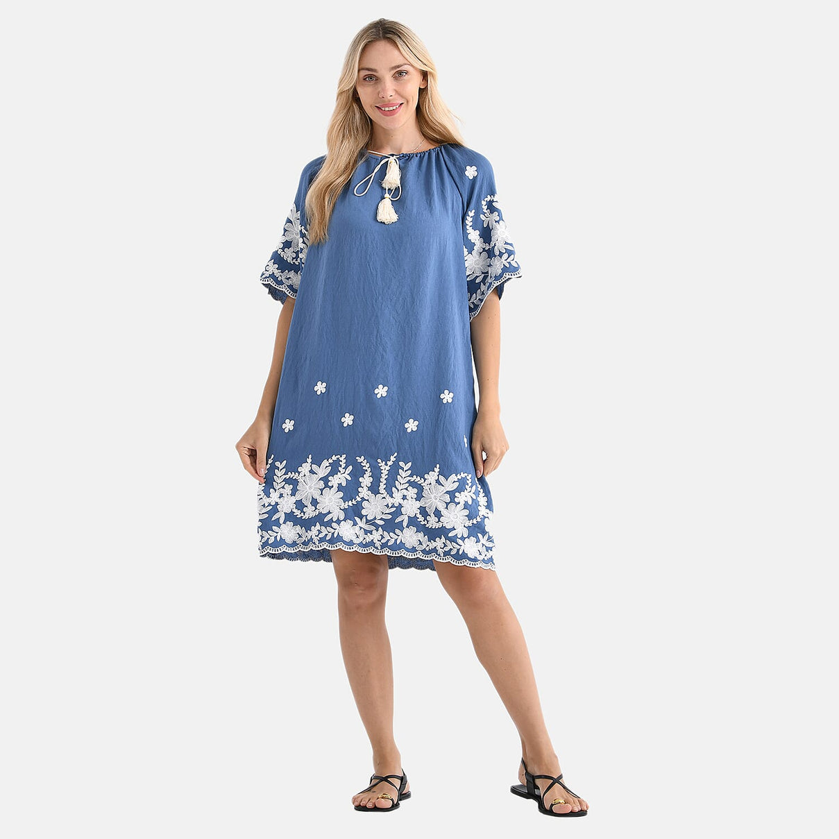 LA MAREY Cotton Blend Embroidered Dress 8110337 0
