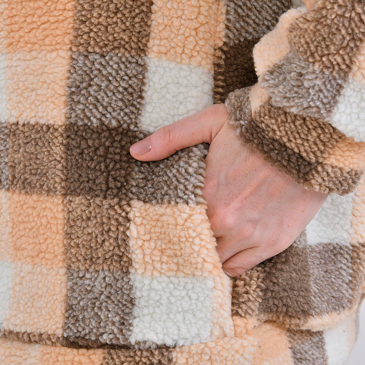 La Marey Super Soft Checker Borg Fleece Jacket 7857486 6