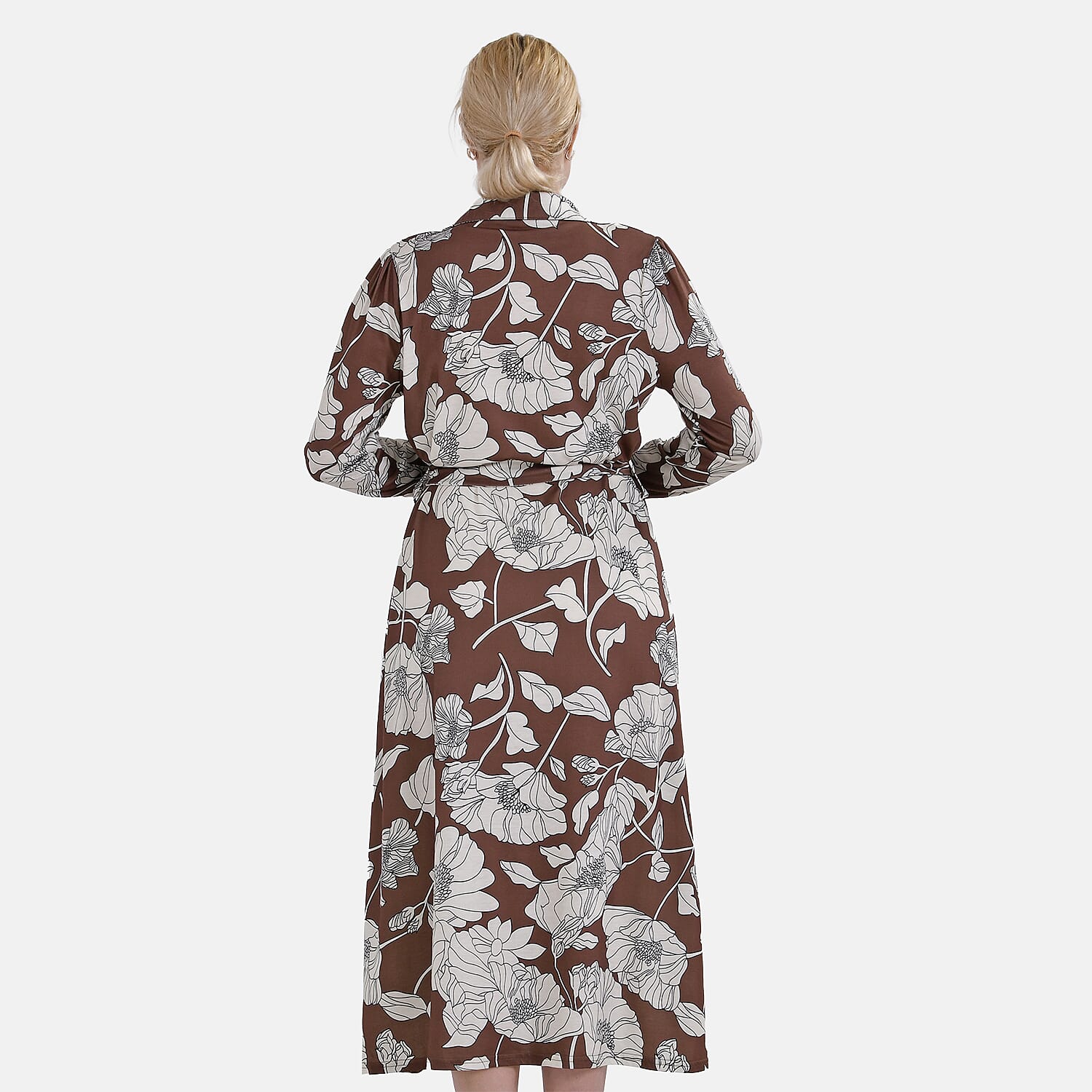 La Marey Patterned Jersey Midi Dress with Waistband 7703855 2