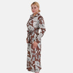 La Marey Floral Dress (Size L 16 TO 18) - Brown & Brown