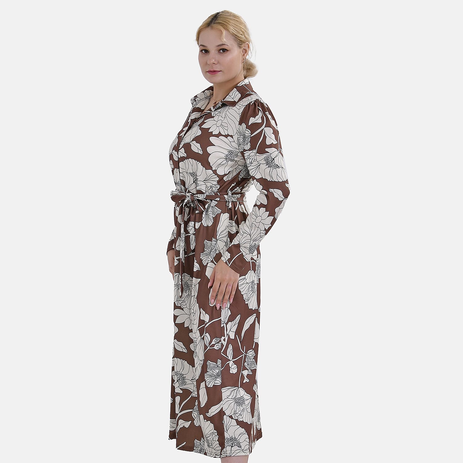 La Marey Patterned Jersey Midi Dress with Waistband 7703855 3