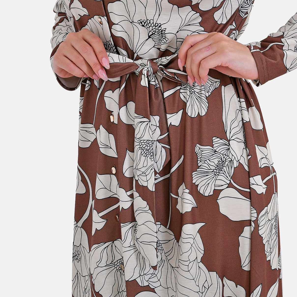 La Marey Patterned Jersey Midi Dress with Waistband 7703855 5