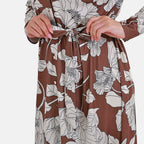 La Marey Floral Dress (Size L 16 TO 18) - Brown & Brown