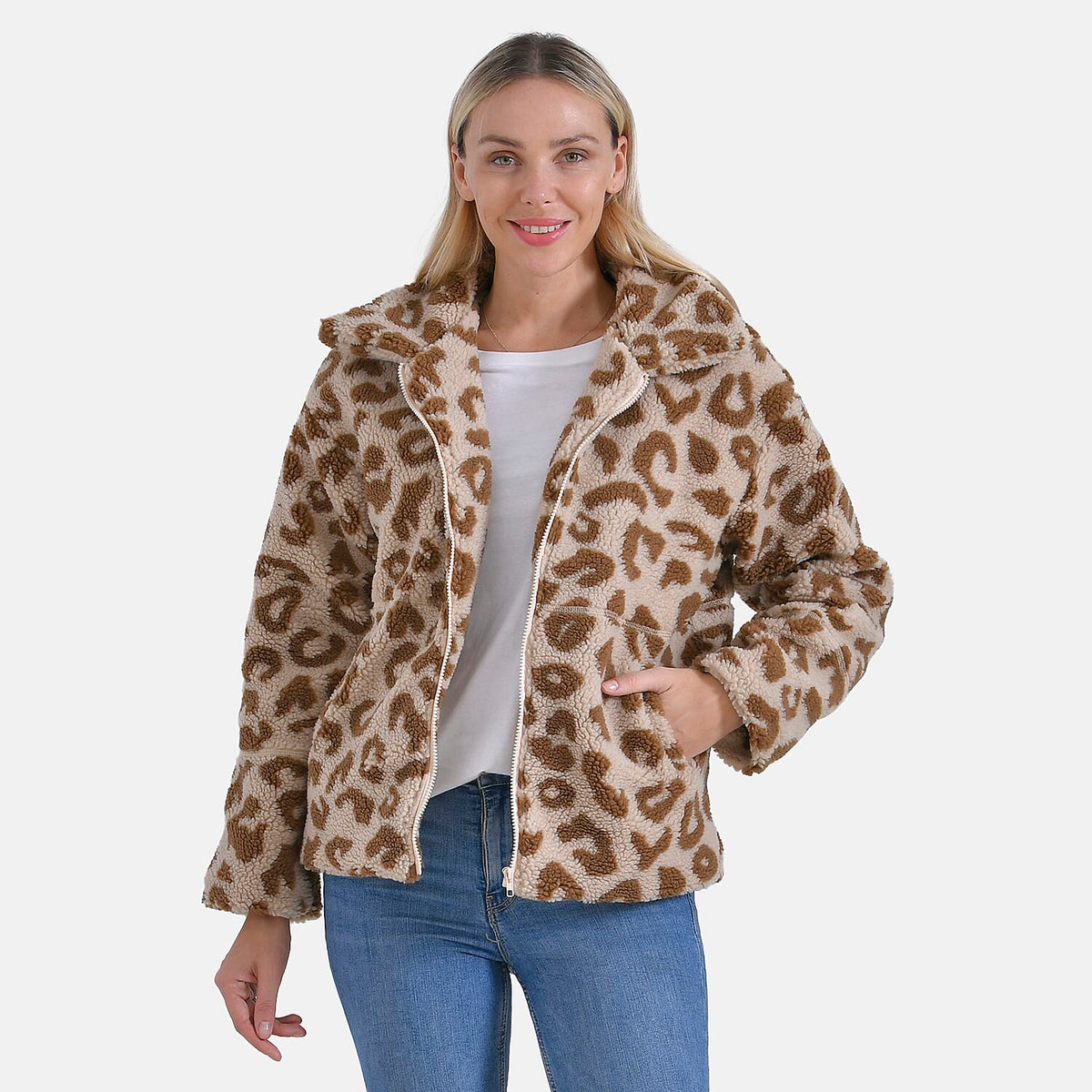 La Marey Leopard Pattern Plush Jacket 7854775 2