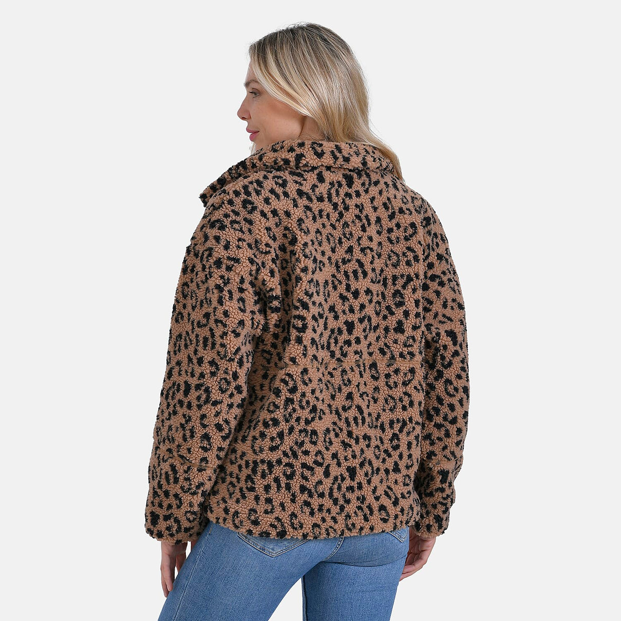 La Marey Leopard Pattern Plush Jacket 7854758 7
