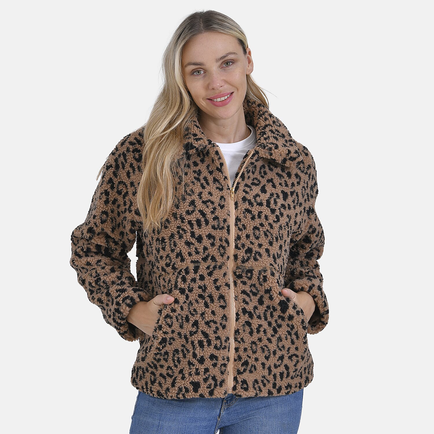 La Marey Leopard Pattern Plush Jacket 7854758 9
