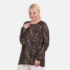 La Marey Polyester Leopard Top Size 8-20 - Brown