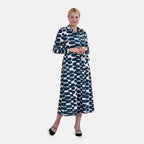 La Marey jersey waistband maxi dress with half-oval pattern (Size M 12 TO 14) - Green