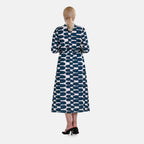 La Marey jersey waistband maxi dress with half-oval pattern (Size M 12 TO 14) - Green
