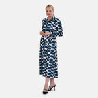 La Marey jersey waistband maxi dress with half-oval pattern (Size M 12 TO 14) - Green
