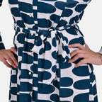 La Marey jersey waistband maxi dress with half-oval pattern (Size M 12 TO 14) - Green