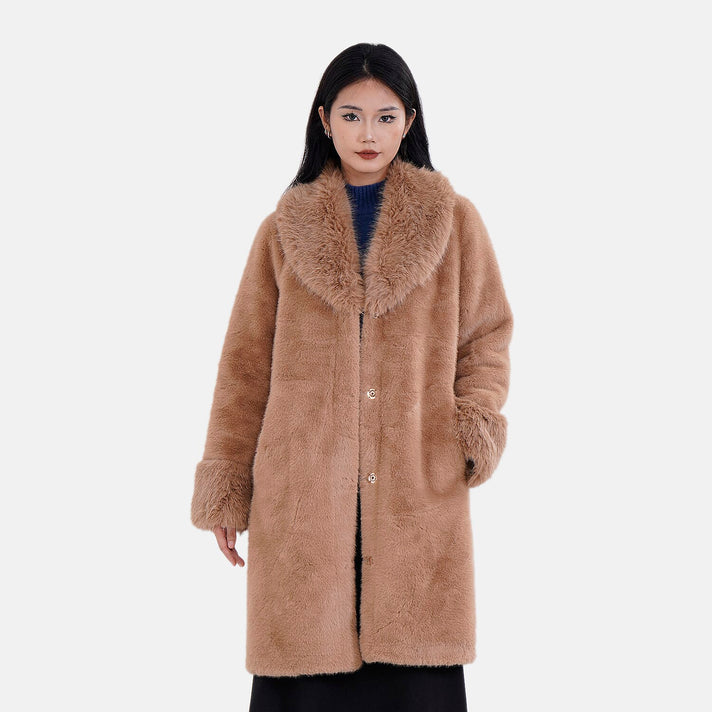 La Marey Faux Fur Coat (Size 16  to 22) - Brown 7849120 1