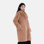 La Marey Faux Fur Coat (Size 16  to 22) - Brown