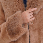 La Marey Faux Fur Coat (Size 16  to 22) - Brown