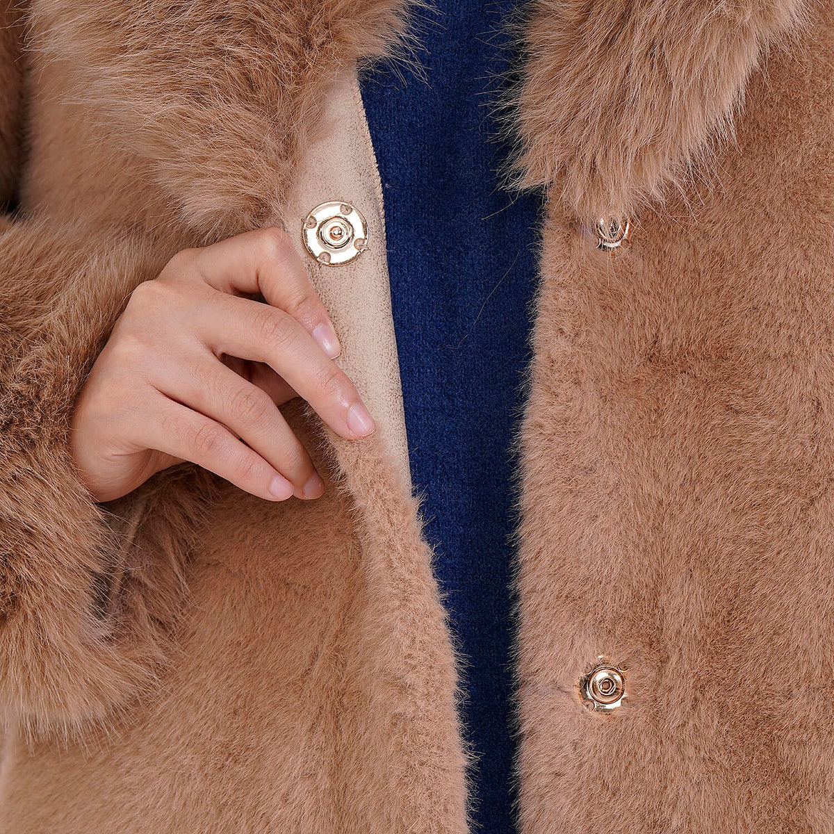 La Marey Faux Fur Coat (Size 16  to 22) - Brown 7849120 7