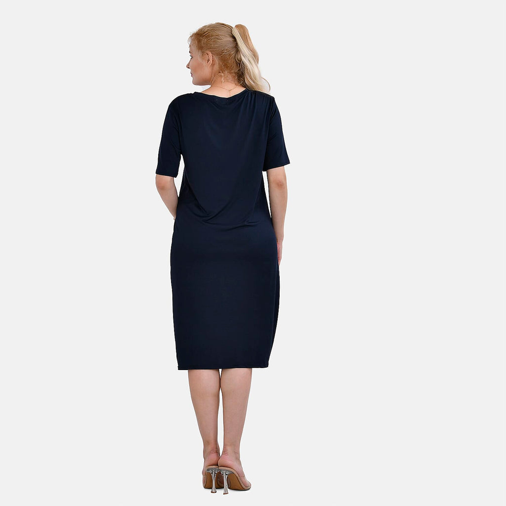 La Marey Jersey One-Piece Dress (Size L) - Navy Blue