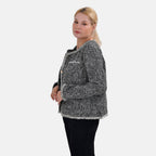 La Marey Patterned Jacket (Size L 16 TO 18) - Black & Black