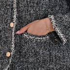 La Marey Patterned Jacket (Size L 16 TO 18) - Black & Black