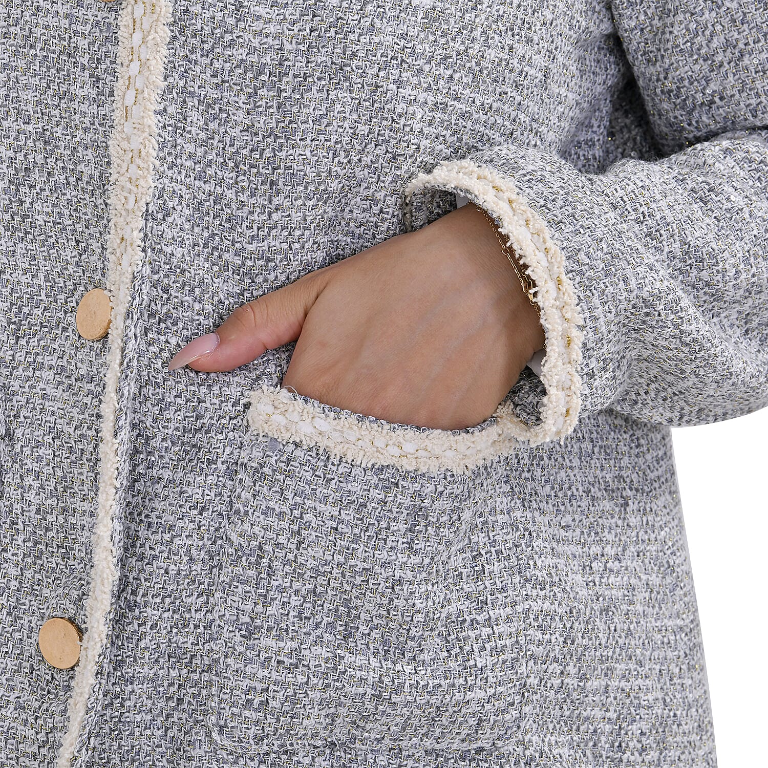 La Marey Patterned Jacket (Size L 16 TO 18) - Grey &amp; Black 7770002 4