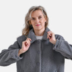 La Marey Ladies Fleece Button Up Jacket (Size 16 to 18) - Grey