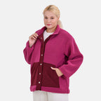 La Marey Corduroy Contrast Jacket with Pockets (Size M) - Purple & Red