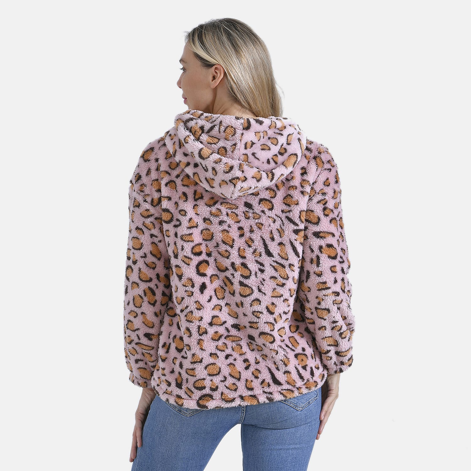 La Marey Plush Leopard Print Hoodie - L 7854466 8