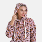 La Marey Plush Hoodie with Buttons (Size 16 to 18) - Pink