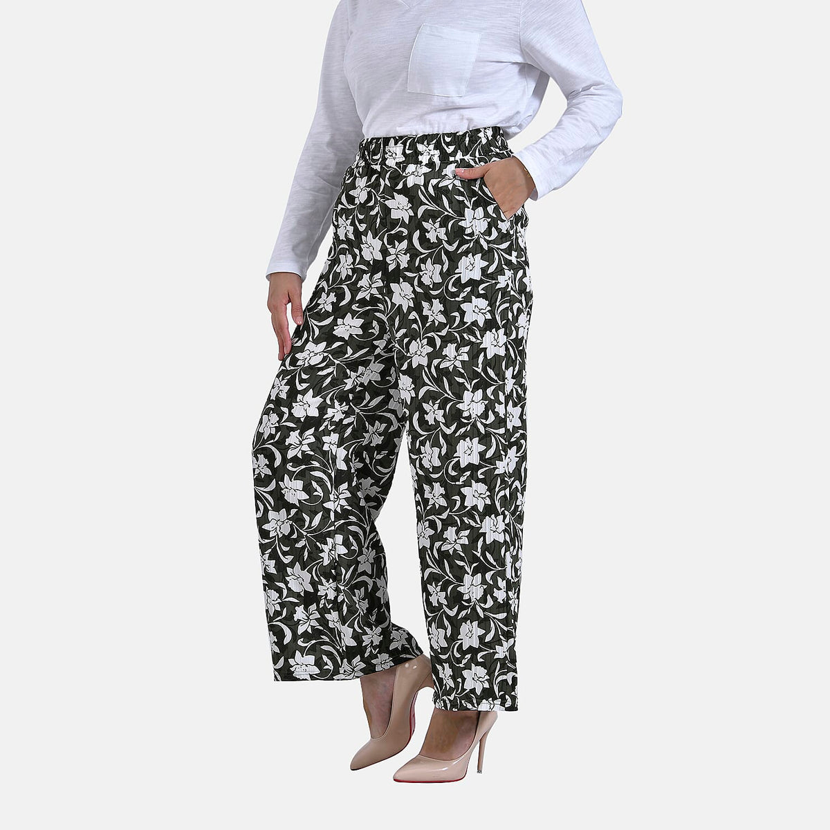 La Marey Casual Wide-Leg Trousers with Elastic Waist V32645954 3