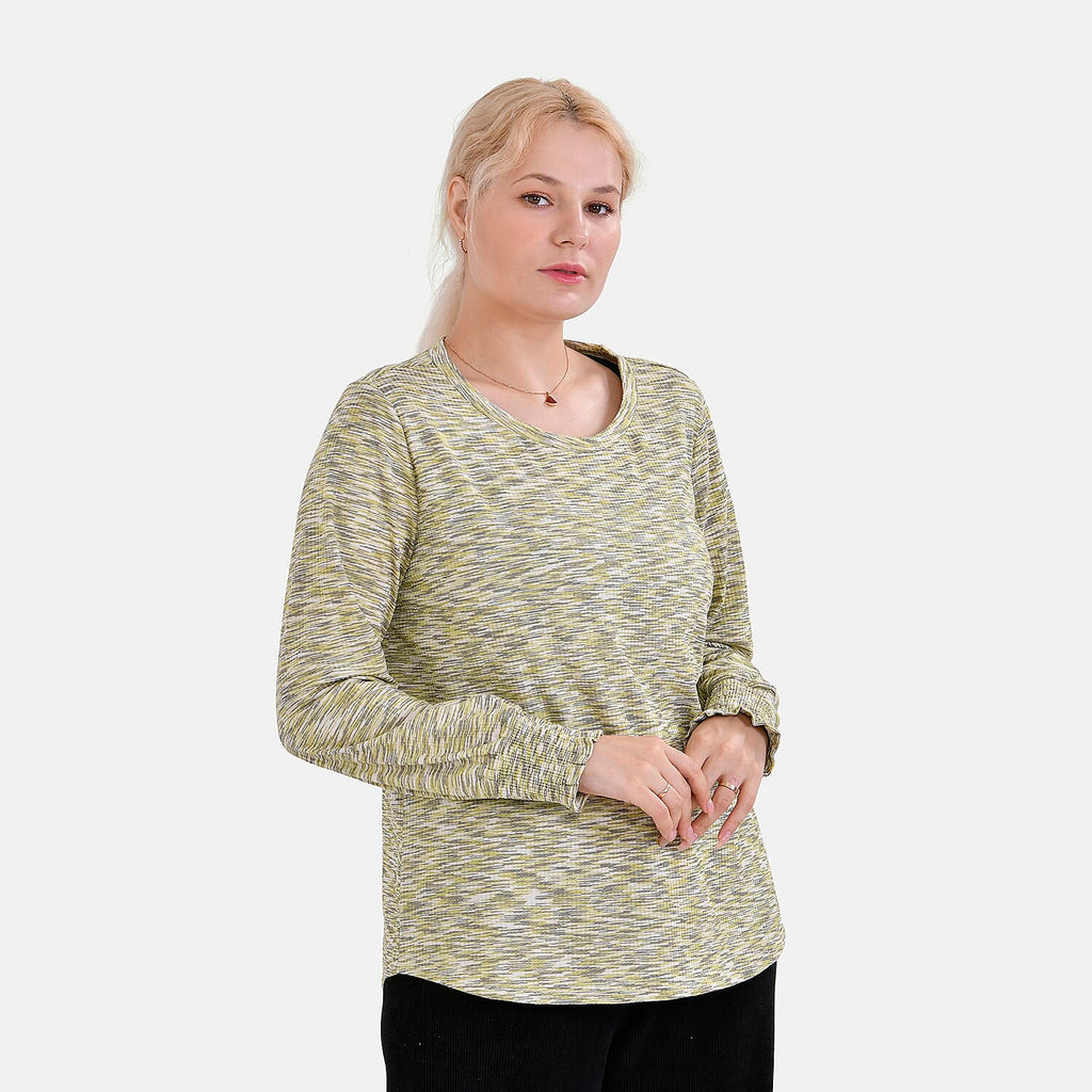 La Marey Round Neck Long Sleeve Top (Size M) - Green