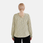 La Marey Round Neck Long Sleeve Top (Size M) - Green