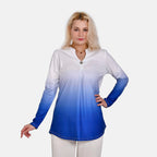 La Marey Ombre V-Neck Top (Size L 16 to 18) - Royal Blue
