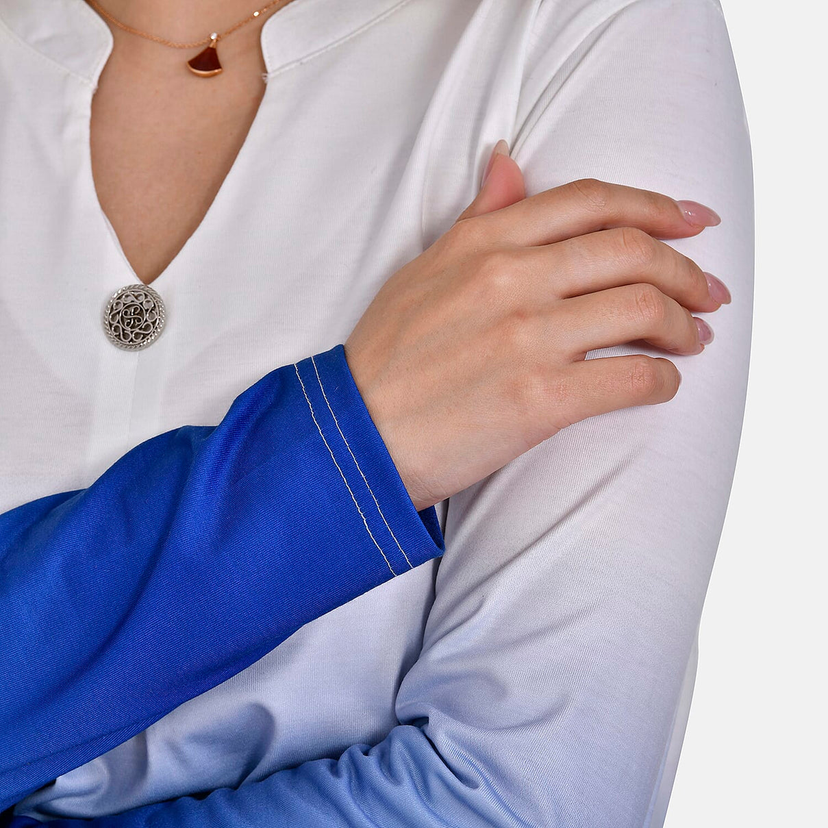 La Marey Ombre V-Neck Top (Size L 16 to 18) - Royal Blue 7747726 6