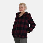 La Marey Plaid Plush Coat With Hood (Size 16 to 18) - Red
