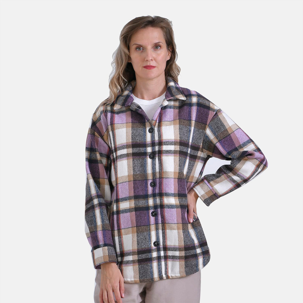 La Marey Check Fleece Shacket 7864877 7