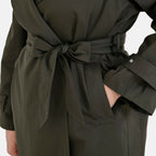 LA Marey Windproof Cotton Blend Trench Coat (Size 20-22) - Green