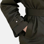 LA Marey Windproof Cotton Blend Trench Coat (Size 20-22) - Green