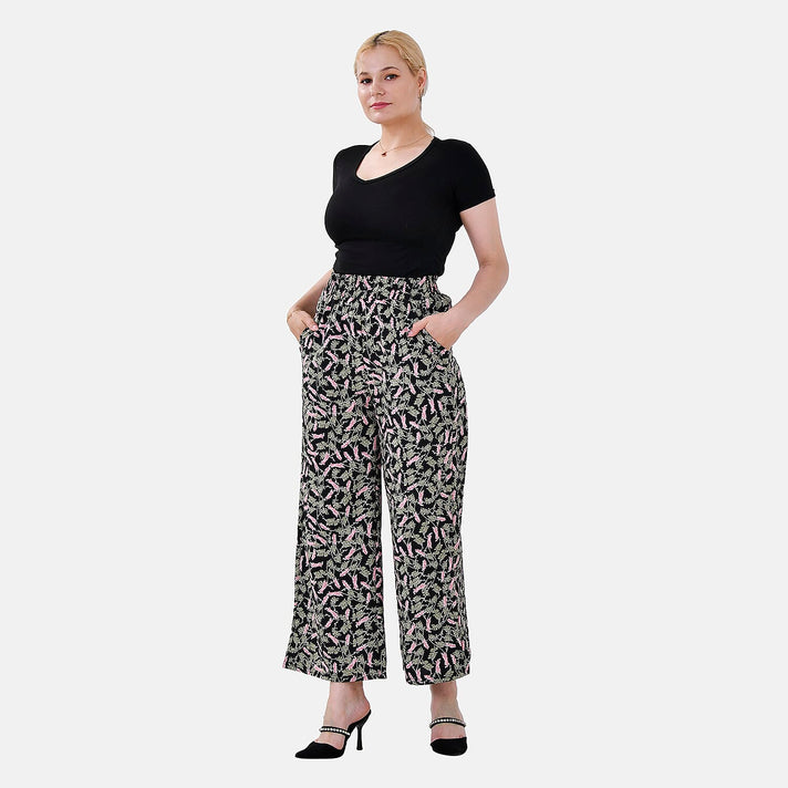 La Marey Polyester Printed Jean and Pant-Trouser (Size L) - Black 7780901 1