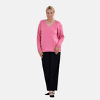 La Marey V-Neck Super Soft Jumper (Size L - 16  to 18) - Pink