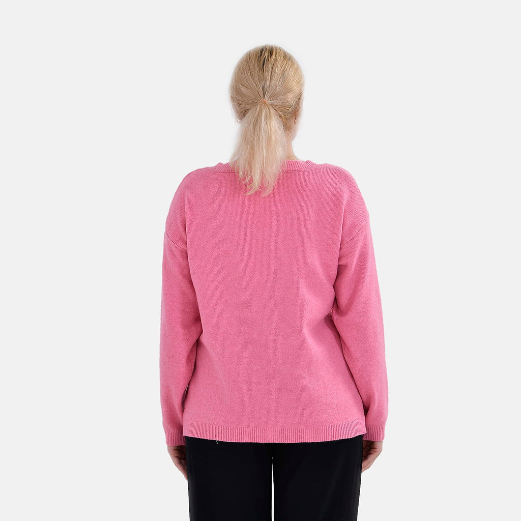 La Marey V-Neck Super Soft Jumper (Size L - 16  to 18) - Pink