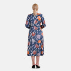 La Marey Jersey Tie-Waist Printed Maxi Dress (Size L) - Orange