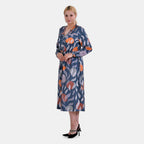 La Marey Jersey Tie-Waist Printed Maxi Dress (Size L) - Orange