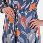 La Marey Jersey Tie-Waist Printed Maxi Dress (Size L) - Orange
