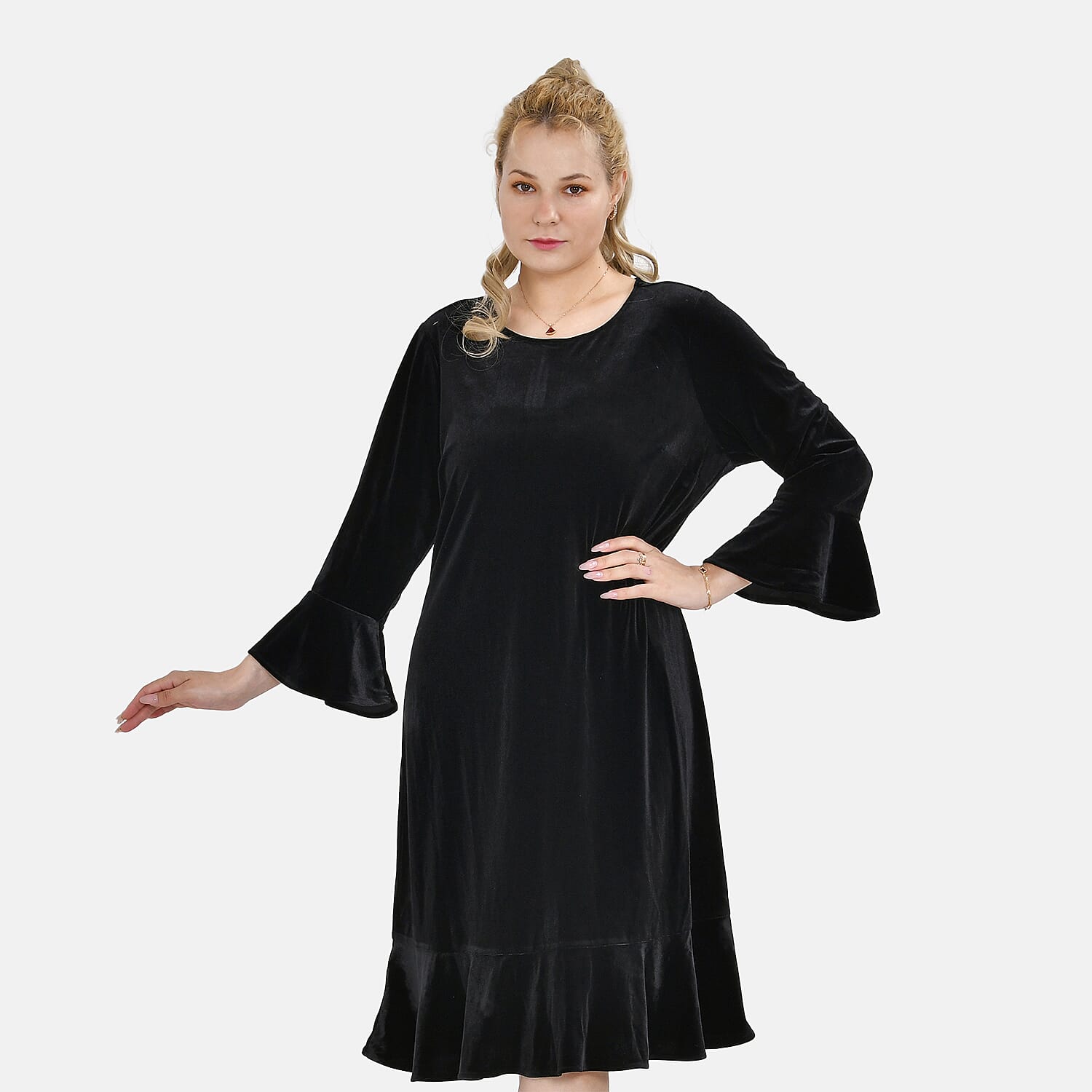 TAMSY Velvet Womens Midi Dress 7724743 0