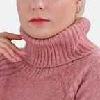 La Marey Roll Neck Solid Jumper (Size 20 to 22) - Dusty Pink Color