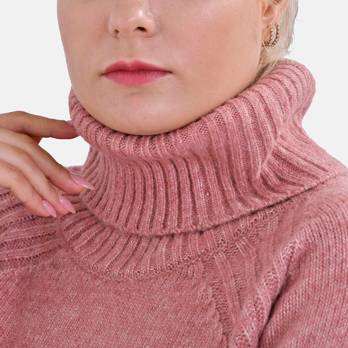 La Marey Roll Neck Solid Jumper (Size 20 to 22) - Dusty Pink Color V32700995 5