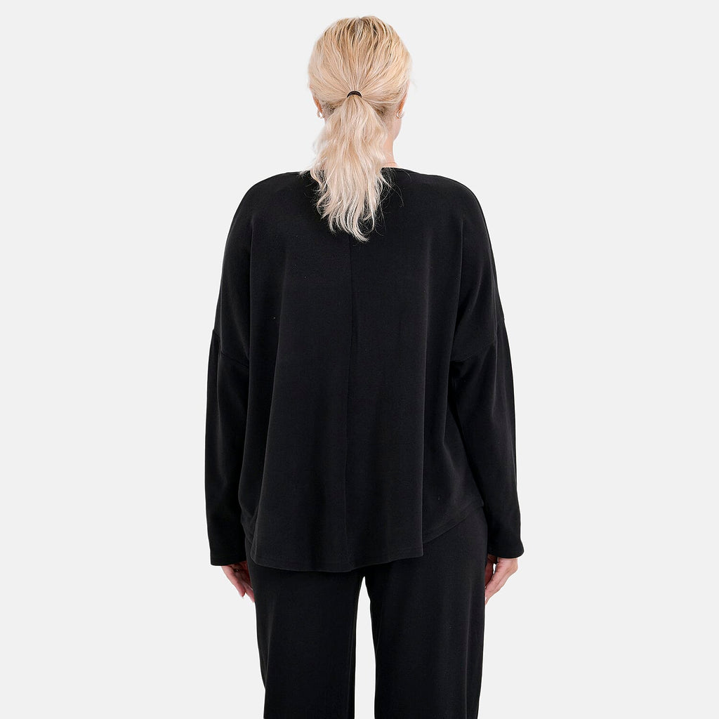 La Marey Soft Casual Top - Black